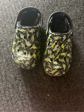 Little Boys Dinosaur Clogs with Warm Lining - Size 12C